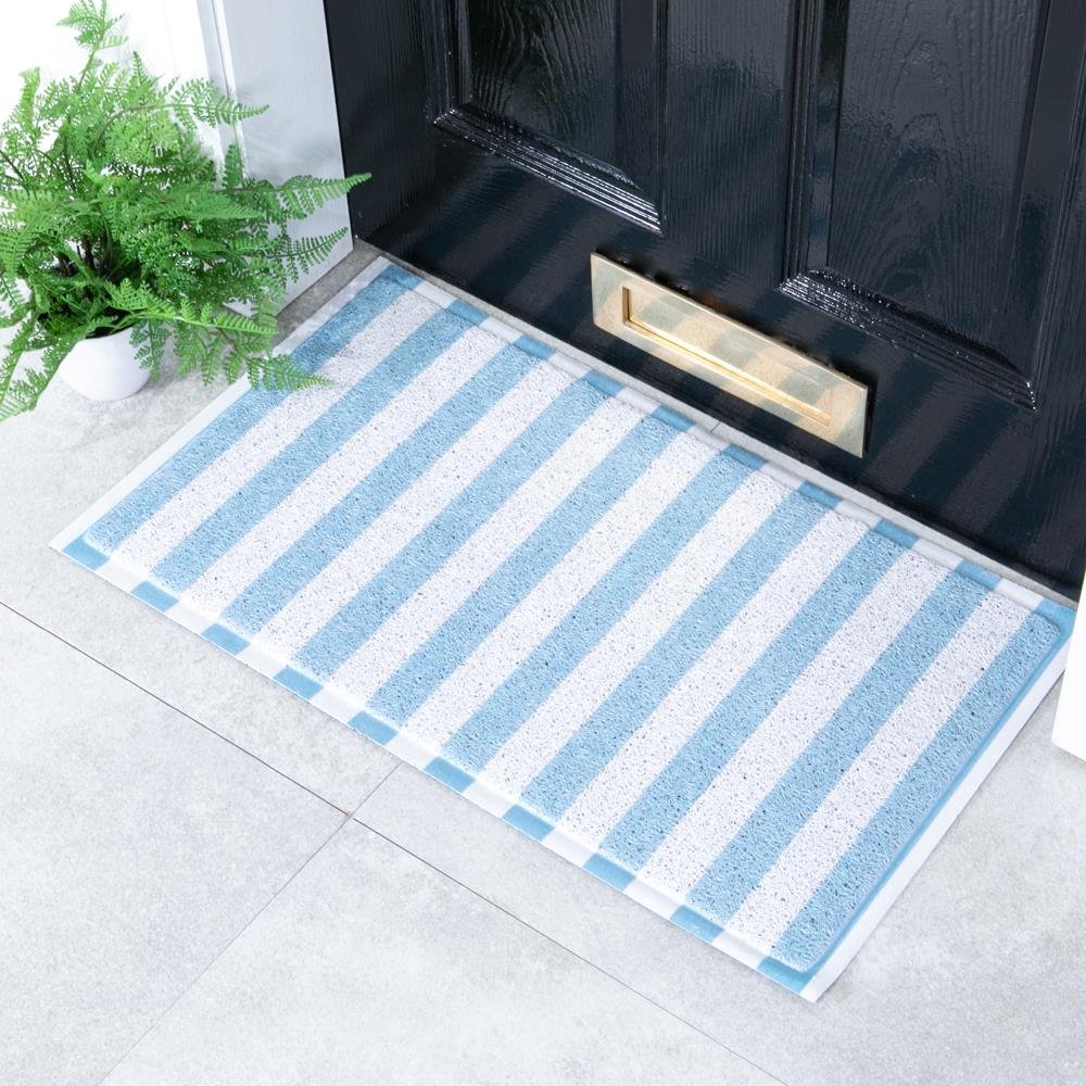 Blue Striped Doormat (70 x 40cm) Artsy Mats