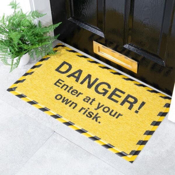 Danger! Enter At Your Own Risk Doormat (70 x 40cm) Artsy Mats