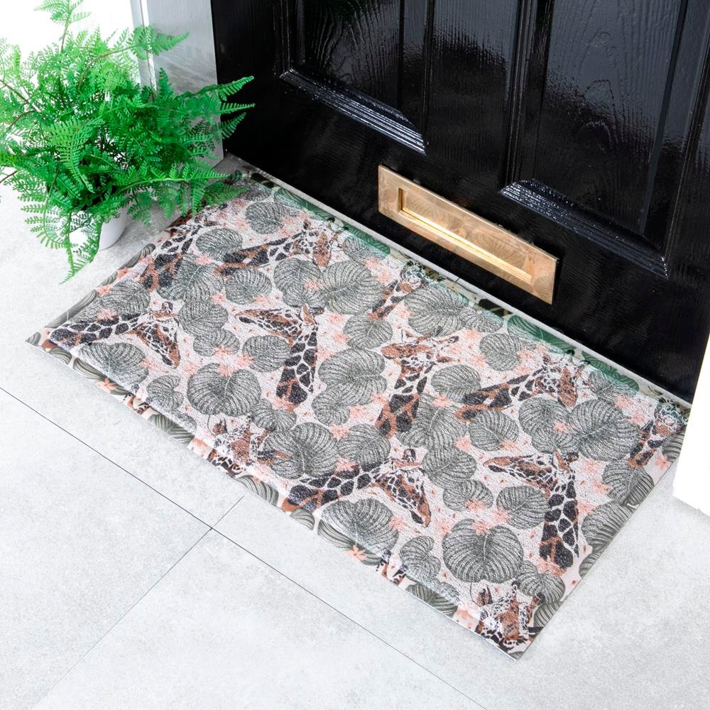 Green Giraffe Leaf Doormat (70 x 40cm) Artsy Mats