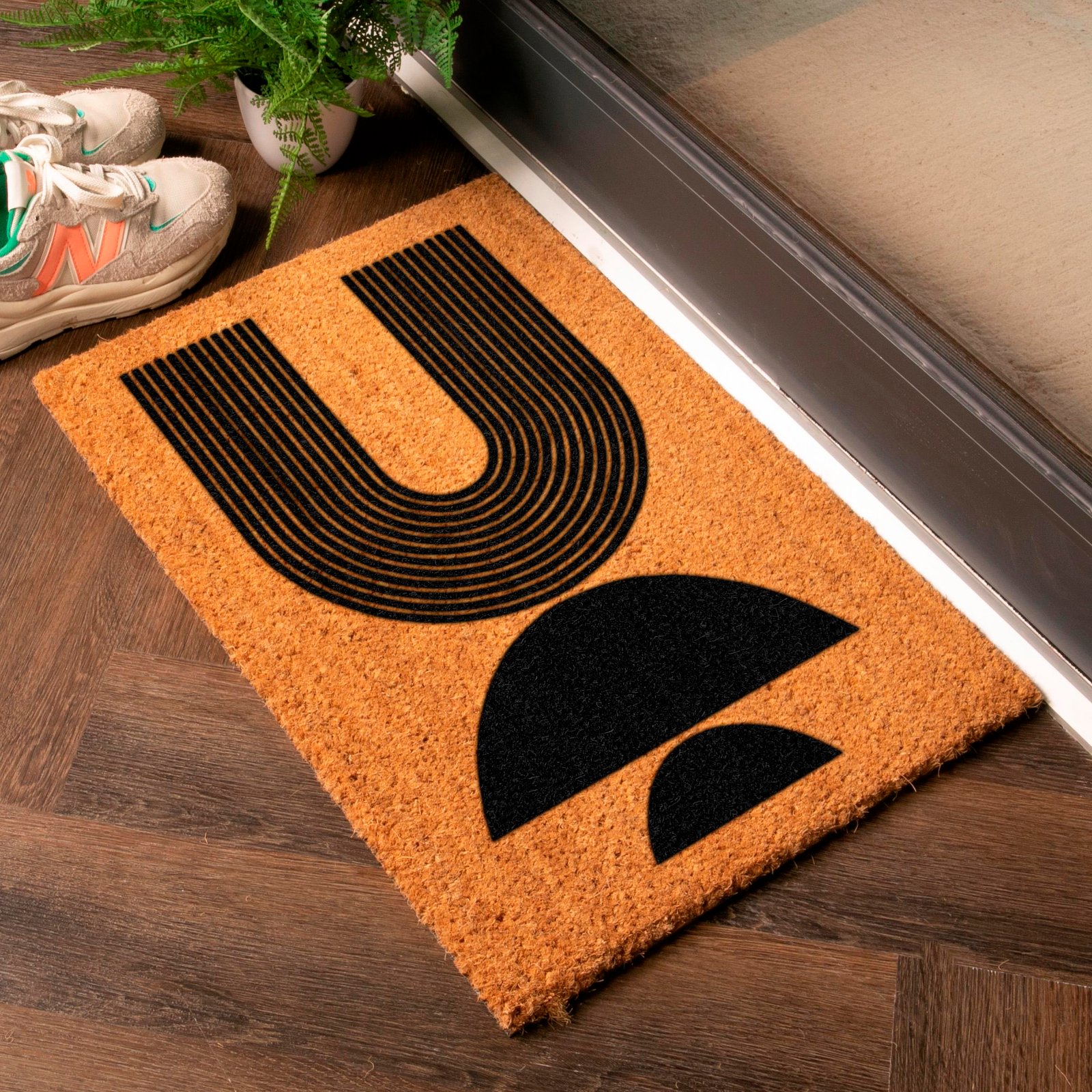 Abstract Half Moon Doormat Artsy Mats