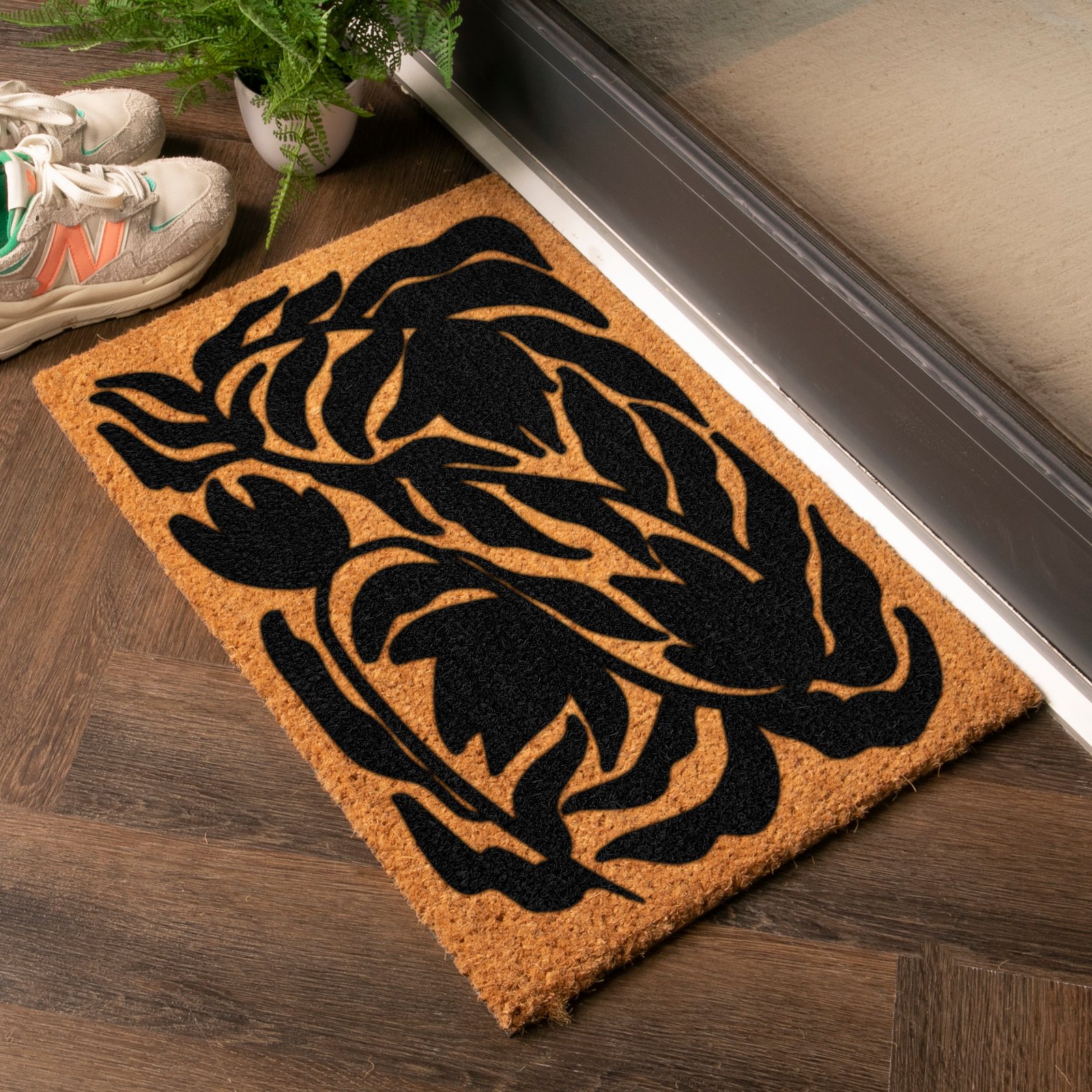 Flower Leaf Pattern Doormat Artsy Mats